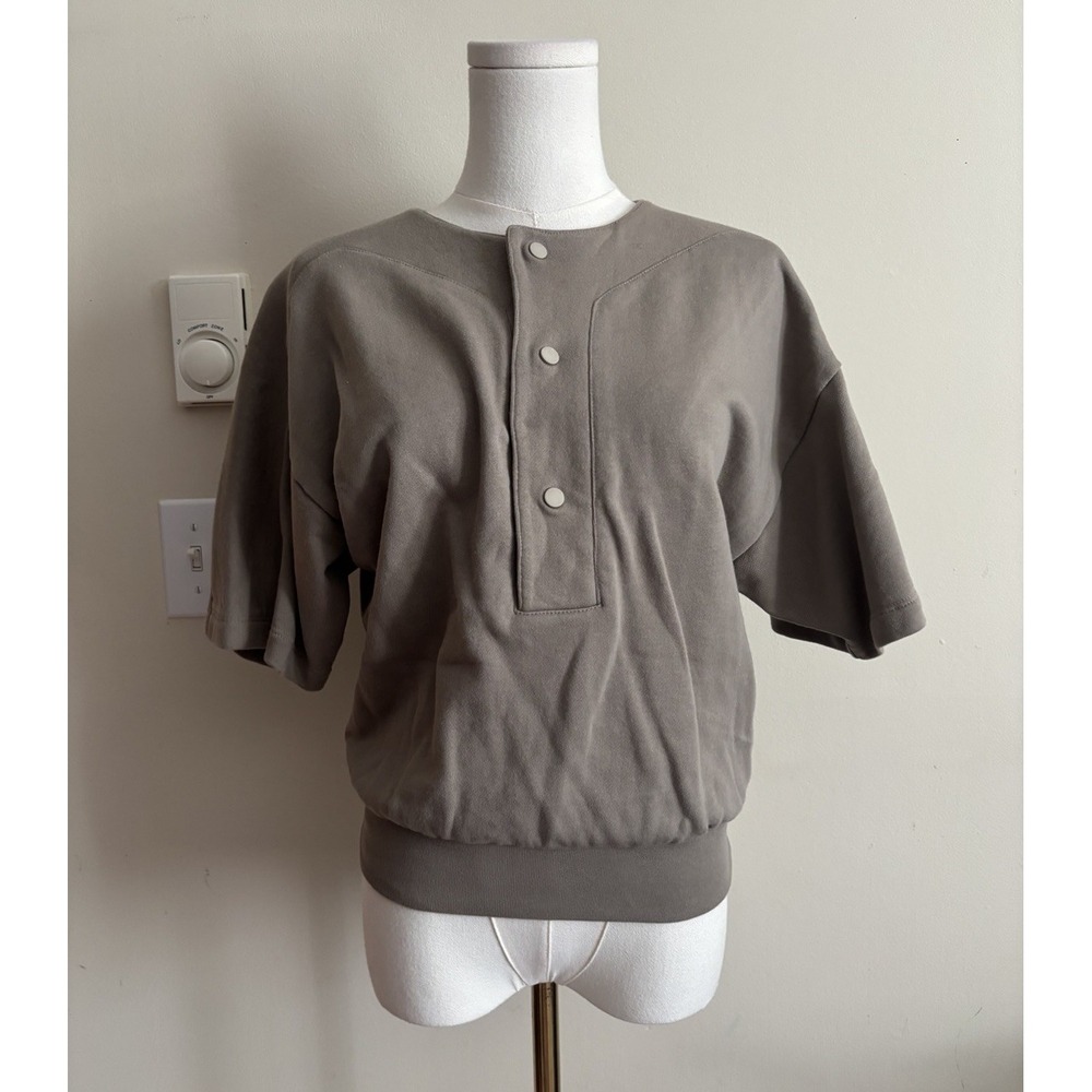 Fear of God Essentials Womens 8 Medium Overszied Sweatshirt Short Sleeve Henley